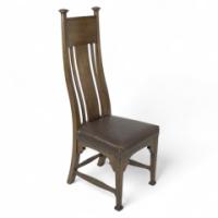 Norman & Stacey ( attributed. ). An Arts & Crafts Oak High Back Chair with Shaped Back