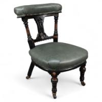 Ogdens of Manchester. An Aesthetic Movement Ebonized & Parcel Gilt Nursing Chair - Thumbnail 1