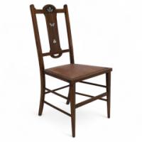 Arts & Crafts Side Chair with Ebony Pewter Inlays, probably Waring & Gillow