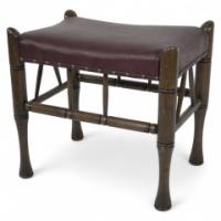 Liberty & Co., A Stained Beech & Leather Thebes Stool - Thumbnail 1