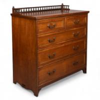 Bruce Talbert. Gillows & Co., a Rare Aesthetic Movement Walnut Chest of Drawers - Thumbnail 1