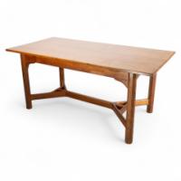 Gordon Russell, Arts & Crafts Cotswold School Oak Hayrake Stretcher Dining Table