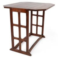 An Arts & Crafts Cotswold School Drop Leaf Dining Table with Lattice Work Ends