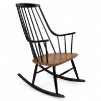 Lena Larsson, Made by Nesto, a Mid Century Ebonised Rocker with Sculptural Arms - Thumbnail 1