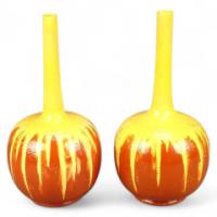 Burmantofts. A Pair of Aesthetic Onion Shape Vase