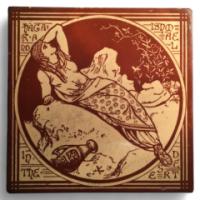 John Moyr Smith for Mintons Set of Eight Shakespearean 6" Red Tiles