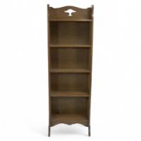 Liberty & Co., A Slim Arts & Crafts Oak Bookcase with Stylized Floral Cut-outs - Thumbnail 1