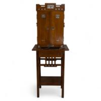 WMF. A Stunning Rare Cutlery Service for 12 Persons in Original Stylised Secessionist Oak Cabinet