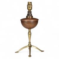 W. A. S. Benson – Arts and Crafts Four-Leg Table Lamp Converted to Electricity
