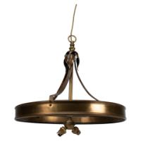 An Arts & Craft Ceiling Light with Stylized Petals & a Circular Brass Ring - Thumbnail 1
