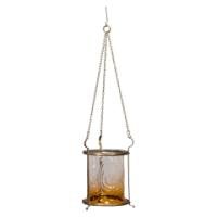An Arts & Crafts Brass Lantern with Subtle Bronze Tinged Shade