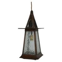 A Glasgow School Anodised Copper Ceiling Light with Upside Down Split Heart Cut-outs