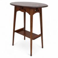 Liberty & Co., An Arts Crafts Oak Oval Top Side Table - Thumbnail 1
