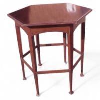Liberty & Co., A Six-leg Side Table with Subtle Herringbone & Line Inlay to the Top Edge - Thumbnail 1