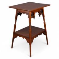 Liberty & Co., A Rare Moorish Anglo-Japanese Walnut Side Table - Thumbnail 1