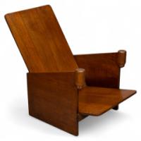Gerard Rietveld style of. A modernist oak armchair with turned hand rests - Thumbnail 1