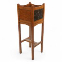 Shapland & Petter – Arts and Crafts Oak Planter with Copper Panels