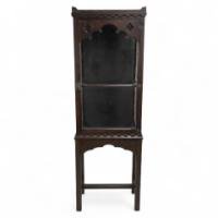 A Handsome Gothic Revival Oak Display Cabinet