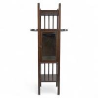 An Anglo- Japanese Style Mahogany Side Cabinet of Slender Form with Brass Sabots