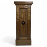 Aesthetic Movement Satin Birch Bedside Cabinet with a Central Walnut Knob