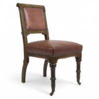 Charles Bevan, attributed. A Gothic Revival Side Chair with Scroll Carvings
