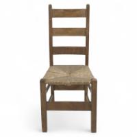 Heal’s – Arts & Crafts ladderback chair with rush seat - Thumbnail 1