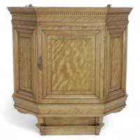 Collinson & Lock. An Aesthetic Movement Satin Walnut Breakfront Wall Cupboard - Thumbnail 1
