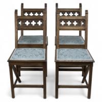 Hendrik Petrus Berlage. Dutch. A Set of Four Gothic Revival Oak Side Chairs