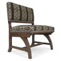 E. W. Pugin (Attributed) – Gothic Revival Oak Duet Chair with Wide Seat