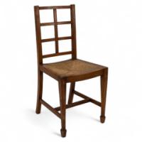 Heal’s of London, Attributed – Arts and Crafts Oak Lattice Back Side Chair