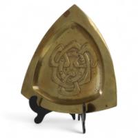 Margaret Gilmour. An Arts & Crafts Glasgow School Brass Celtic Interlaced Pin Tray