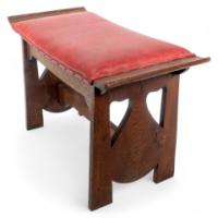 Glasgow School. George Logan ( attributed. ). An Arts & Crafts Oak Stool with Upturned Sides - Thumbnail 1