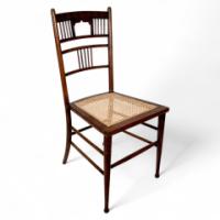 E W Godwin or H W Batley, probably made for Collinson and Lock. An Aesthetic Movement walnut side chair - Thumbnail 1