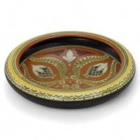 Gouda Holland, Pottery Bowl, with Colourful Flowers, Marked in Blue to the Base