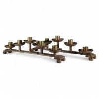 Pair of Gothic Revival Brass Candelabras with Graduated Candle Holders, c.1875