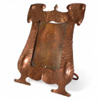 J & F Pool – Arts and Crafts Hammered Copper Picture Frame with Writhen Stand - Thumbnail 1