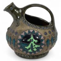Imperial Amphora Austrian An Art Nouveau wine jug with Father Christmas & a tree - Thumbnail 1