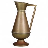 Large Gothic Revival Heavy brass jug with angular handle, c.1870