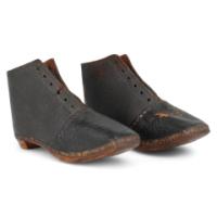 Victorian, c.1870 Handmade Leather Baby Shoes - Thumbnail 1