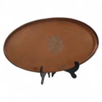 Hugh Wallis. An Arts & Crafts Oval Copper Tray with Rope Twist Edge