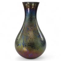 Royal Brierley Studio. A Colourful Iridescent Art Glass Vase