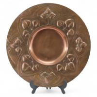 Arts and Crafts Copper Wall Plate with Floral Decoration c.1900 - Thumbnail 1