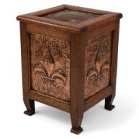 John Pearson, attributed. An Arts & Crafts Log or Coal Box with Fleur De Lys Details