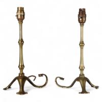 W. A. S. Benson – Arts and Crafts Brass Table Lamp with Serpent Tail - Thumbnail 1