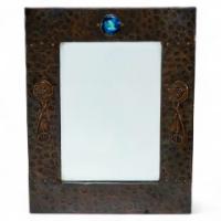 Liberty & Co – Arts & Crafts copper mirror with Ruskin jewel