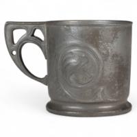 Liberty & Co., An Arts & Crafts Pewter Christening Mug