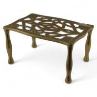 Arts and Crafts – Brass Trivet with Pierced Floral Decoration (c.1900)