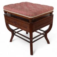 Jas Shoolbred. An Aesthetic Movement Adjustable Height Piano Stool