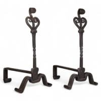 Thornton and Downer Attributed – Arts and Crafts Cotswold School Steel Fire Dogs