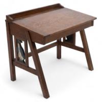 G F Hardy. An Arts & Crafts Oak Childs Desk with a Slanted Writing Area & Storage Underneath - Thumbnail 1